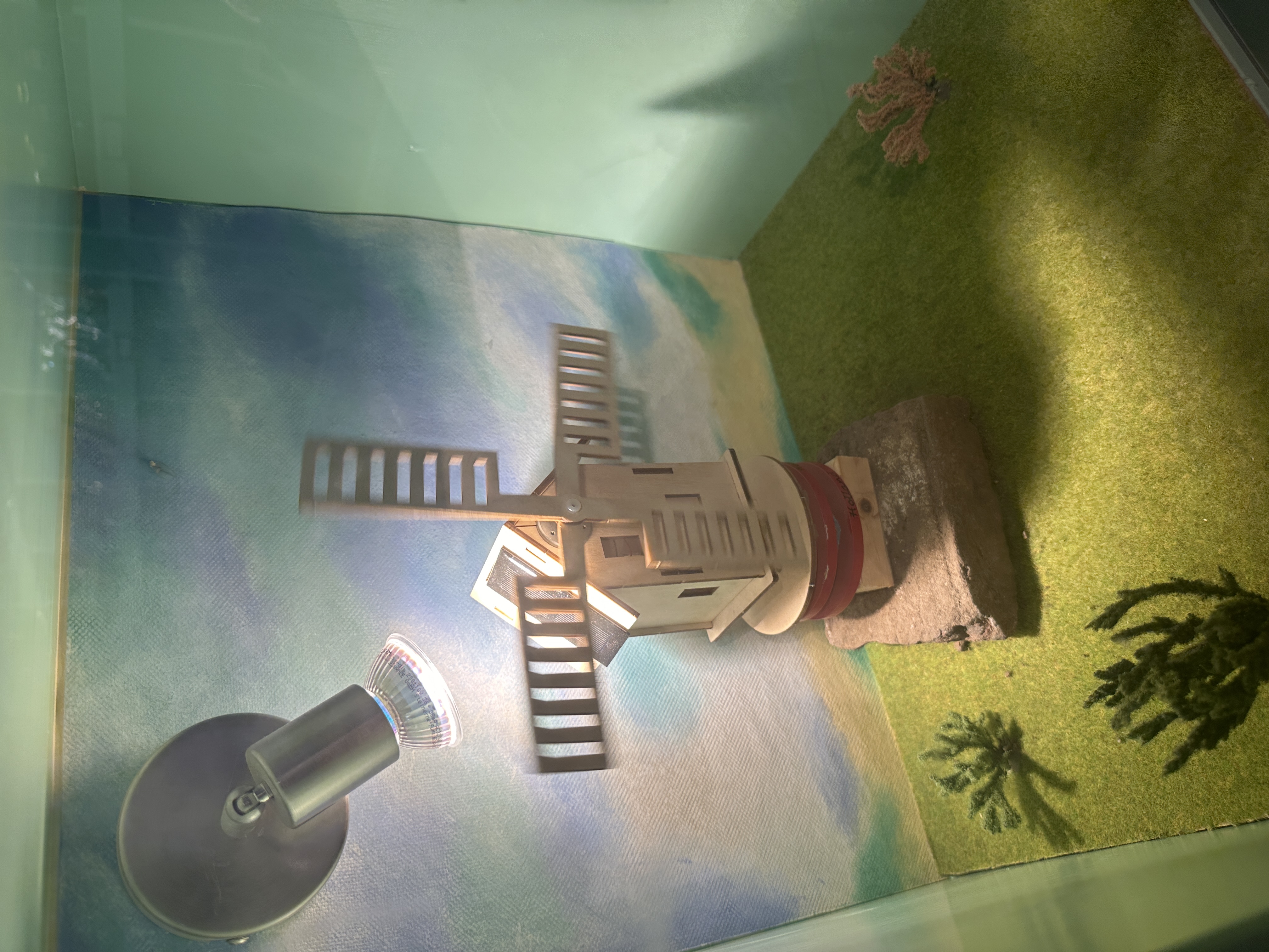 A solar powered windmill toy in their giftshop